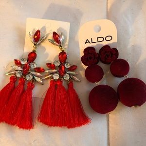 aldo statement earrings bundle of reds